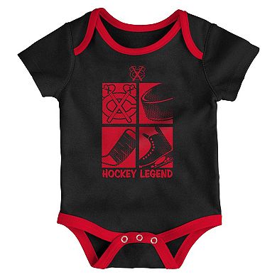 Newborn & Infant Chicago Blackhawks Legend Three-Piece Bodysuit Set