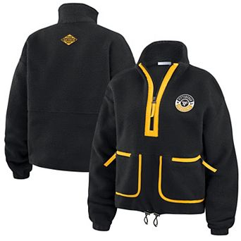 Women's WEAR by Erin Andrews Black Pittsburgh Penguins Polar Fleece Half-Zip Jacket