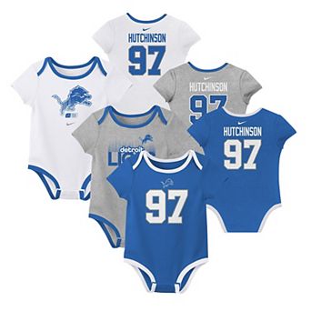 Newborn & Infant Nike Aidan Hutchinson Detroit Lions Name & Number 3-Pack Bodysuit Set