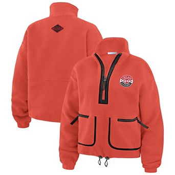 Women's WEAR by Erin Andrews Red Chicago Blackhawks Polar Fleece Half-Zip Jacket