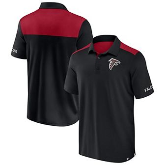 Men's Fanatics Black/Red Atlanta Falcons Colorblock Polo