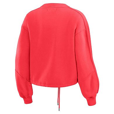 Women's WEAR by Erin Andrews Red Chicago Blackhawks Washed Fleece Sweatshirt & Shorts Lounge Set