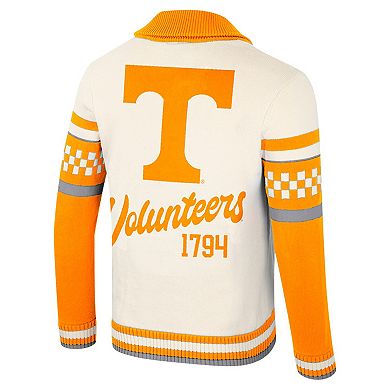 Women's Colosseum Cream Tennessee Volunteers Wild Collective Button-Up Jacquard Sweater