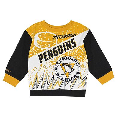 Toddler Mitchell & Ness Pittsburgh Penguins Two-Piece Oversized Block Buster Fleece Sweatshirt & Pants SetSet
