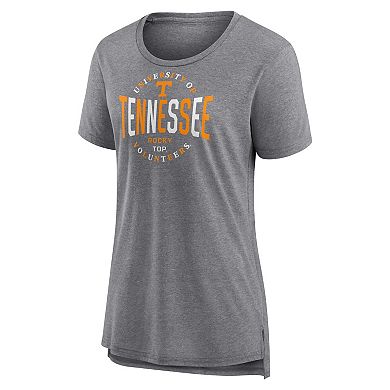 Women's Fanatics Gray Tennessee Volunteers True Classics Break It Down Tri-Blend T-Shirt