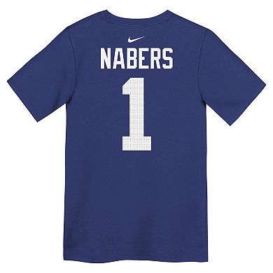 Preschool Nike Malik Nabers Royal New York Giants Name & Number T-Shirt