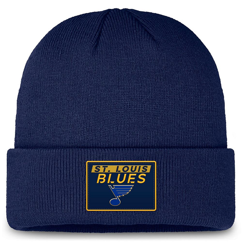 Men s Fanatics Navy St Louis Blues Authentic Pro Cuffed Knit Hat