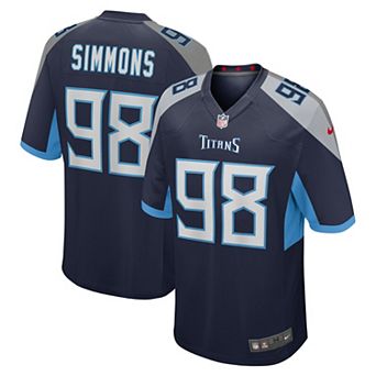 Men's Nike Jeffery Simmons Navy Tennessee Titans Game Jersey