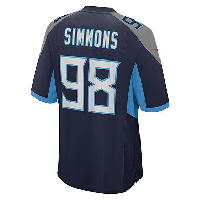 Men's Nike Jeffery Simmons Navy Tennessee Titans Game Jersey