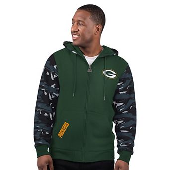 Men's Starter Green Green Bay Packers Thursday Night Gridiron Full-Zip Hoodie
