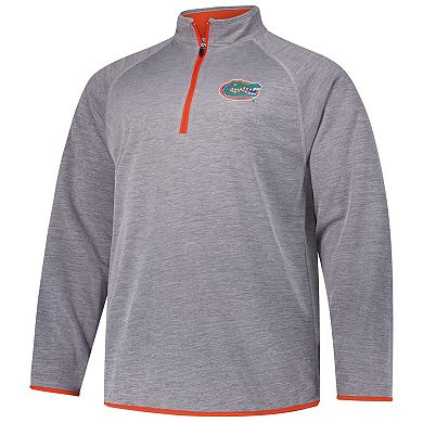 Men's Fanatics Charcoal Florida Gators Raglan Big &Tall Quarter-Zip Top