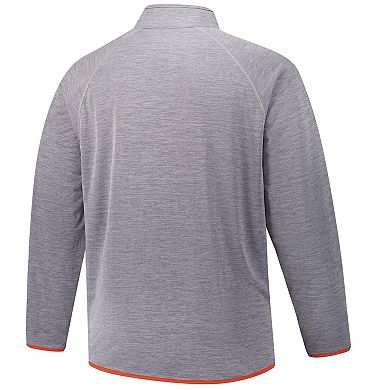 Men's Fanatics Charcoal Florida Gators Raglan Big &Tall Quarter-Zip Top