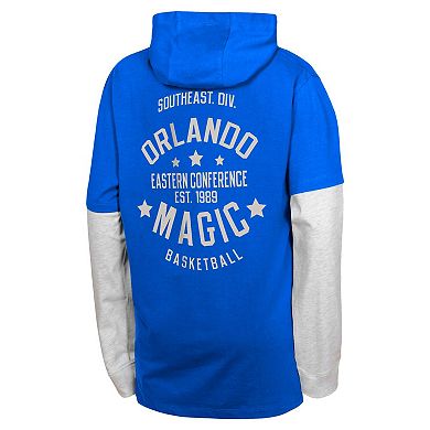 Youth Blue Orlando Magic Small Ball Long Sleeve Hoodie T-Shirt