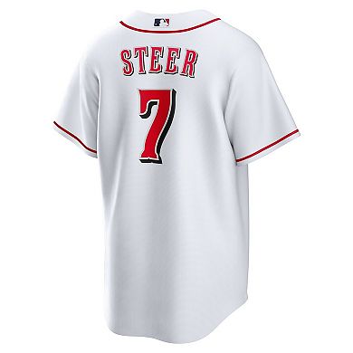Men's Nike Spencer Steer White Cincinnati Reds Home Replica Jersey