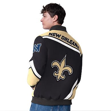 Men's G-III Extreme Black New Orleans Saints Maximum Racing Full-Snap Jacket