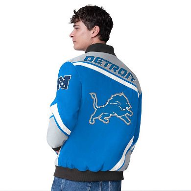 Men's G-III Extreme Blue Detroit Lions Maximum Racing Full-Snap Jacket