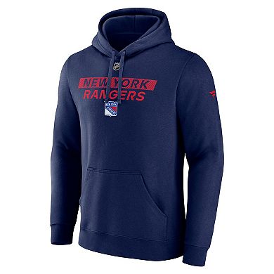 Men's Fanatics Navy New York Rangers Authentic Pro Core Primary Fleece Pullover Hoodie