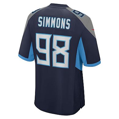 Youth Nike Jeffery Simmons Navy Tennessee Titans Team Game Jersey