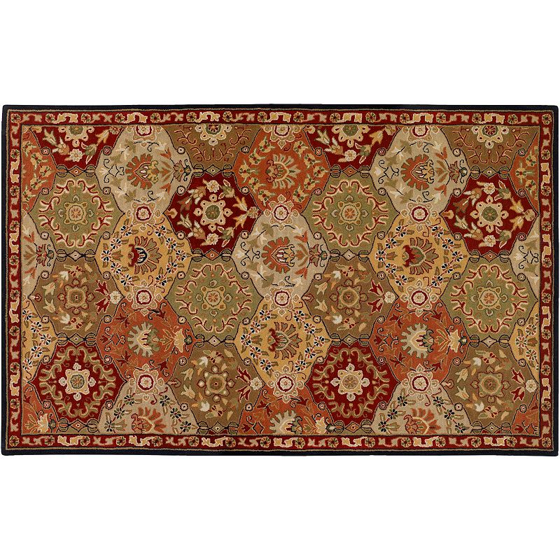 Decor 140 Caesar Floral Geometric Rug, Red, 8X11 Ft