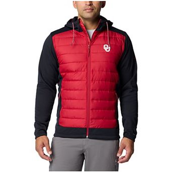 Men's Columbia Crimson/Black Oklahoma Sooners Out-Shield Hybrid Full-Zip Hoodie Jacket