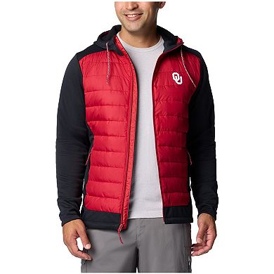 Men's Columbia Crimson/Black Oklahoma Sooners Out-Shield Hybrid Full-Zip Hoodie Jacket