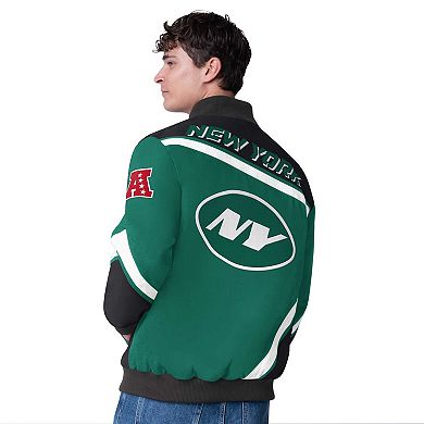 Men's G-III Extreme Green New York Jets Maximum Racing Full-Snap Jacket