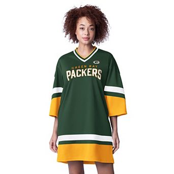 Women's Starter Green Green Bay Packers Slap Shot 3/4 Sleeve Sneaker Dress