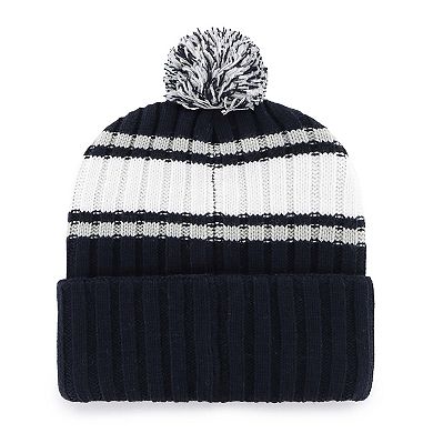 Men's '47 Navy New York Yankees Plateau Cuffed Knit Hat with Pom