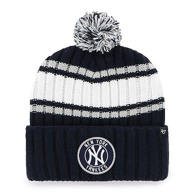 Men's '47 Navy New York Yankees Plateau Cuffed Knit Hat with Pom