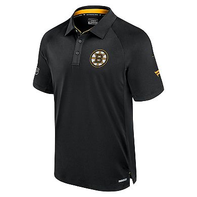 Men's Fanatics Black Boston Bruins Authentic Pro Rink Polo