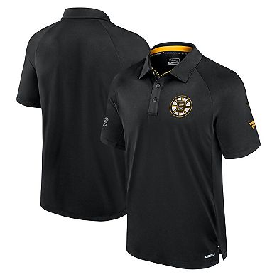 Men's Fanatics Black Boston Bruins Authentic Pro Rink Polo