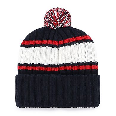 Men's '47 Navy Atlanta Braves Plateau Cuffed Knit Hat with Pom