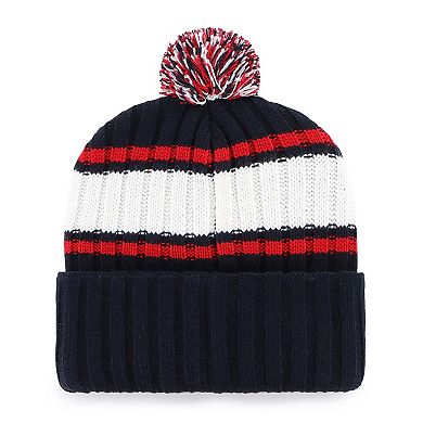 Men's '47 Navy Boston Red Sox Plateau Cuffed Knit Hat with Pom