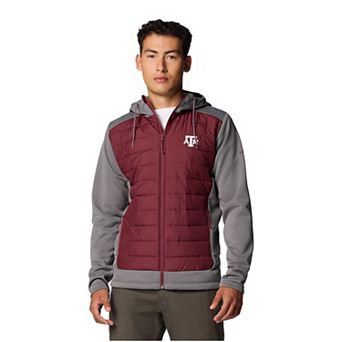 Men's Columbia Maroon/Gray Texas A&M Aggies Out-Shield Hybrid Full-Zip Hoodie Jacket