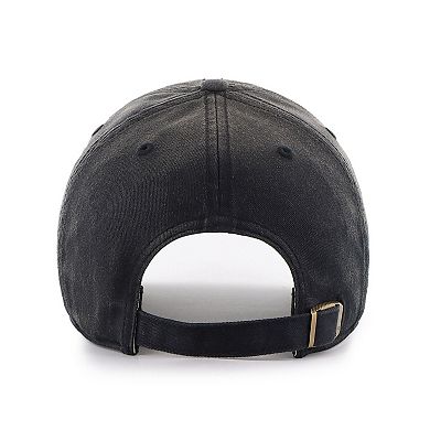 Men's '47 Black Jacksonville Jaguars Dusted Relaxed Clean Up Adjustable Hat