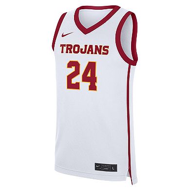 Men's Nike #24 White USC Trojans Home Replica Jersey