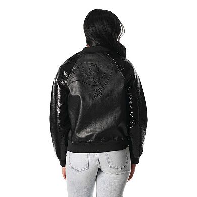 Women's The Wild Collective Black Tampa Bay Buccaneers Sequin Full-Zip Jacket