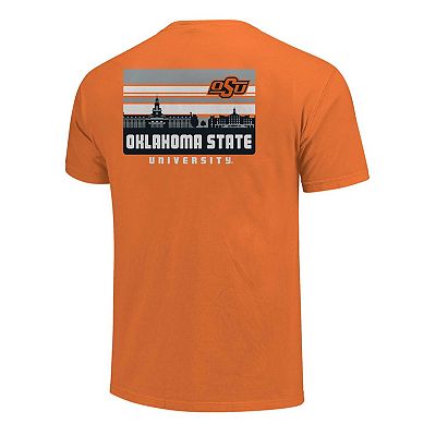 Men's Orange Oklahoma State Cowboys Striped Campus Skyline T-Shirt