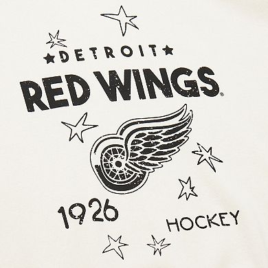 Women's Mitchell & Ness Cream Detroit Red Wings Logo 3.0 Pullover Sweatshirt