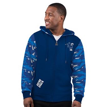 Men's Starter Royal Indianapolis Colts Thursday Night Gridiron Vintage Logo Full-Zip Hoodie