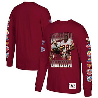 Men's Mitchell & Ness Darrell Green Burgundy Washington Commanders Player Graphic Long Sleeve T-Shirt