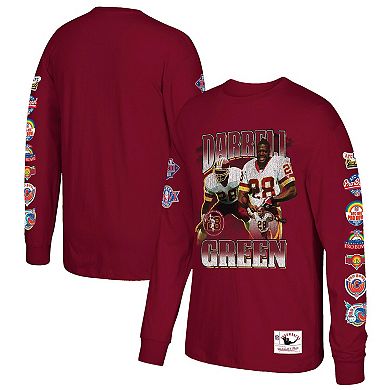 Men's Mitchell & Ness Darrell Green Burgundy Washington Commanders Player Graphic Long Sleeve T-Shirt