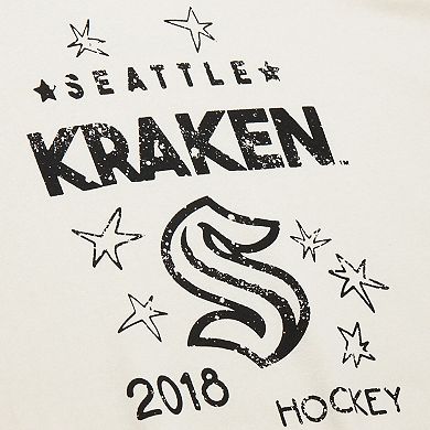 Women's Mitchell & Ness Cream Seattle Kraken Logo 3.0 Pullover Sweatshirt