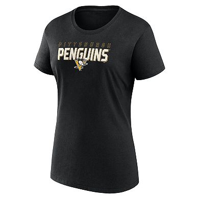 Women's Black Pittsburgh Penguins Launch Scoop Neck T-Shirt