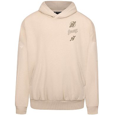Men's Levelwear Cream New Jersey Devils Contact Stamp Pullover Hoodie