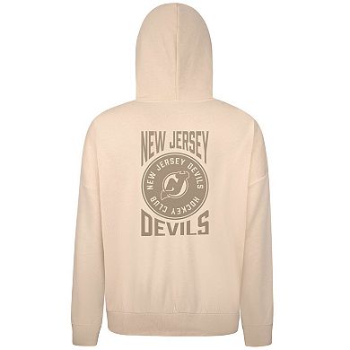 Men's Levelwear Cream New Jersey Devils Contact Stamp Pullover Hoodie