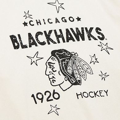 Women's Mitchell & Ness Cream Chicago Blackhawks Logo 3.0 Pullover Sweatshirt