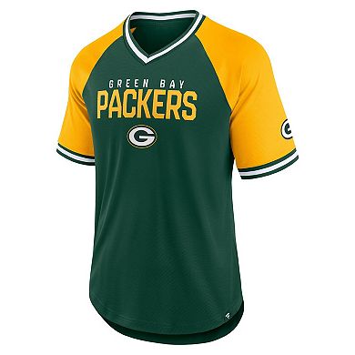Men's Fanatics Green/Gold Green Bay Packers Hashmark Raglan��T-Shirt