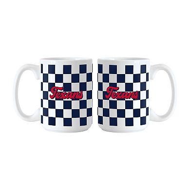 Houston Texans 2-Pack 15oz. Checkered Wordmark Mug Set