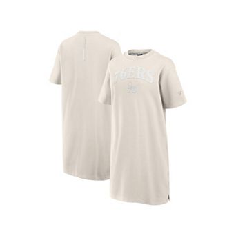 Women's Fanatics Cream Philadelphia 76ers Elements Go Tri-Blend T-Shirt Dress